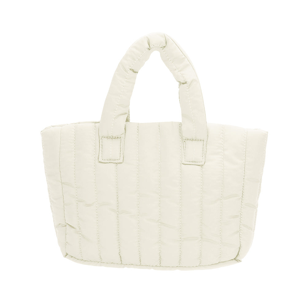 Madeline Love White Quilted Padded Hand Bag / Tote Bag - Bags & Wallets - desc