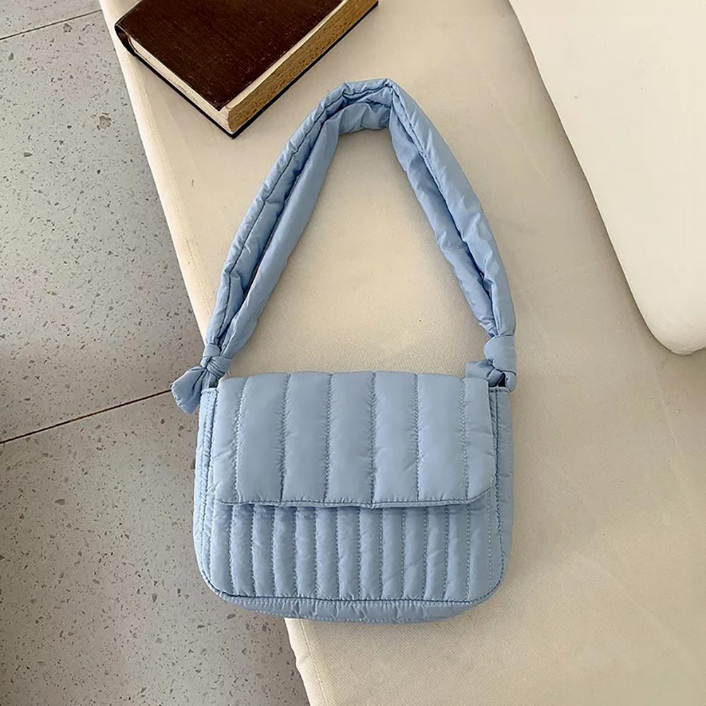 Madeline Love Blue Quilted Padded Crossbody Bag - Bags & Wallets