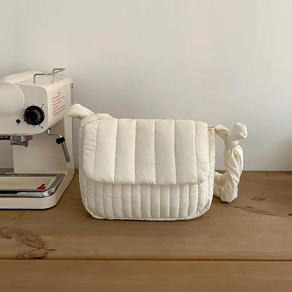 Madeline Love White Quilted Padded Crossbody Bag - Bags & Wallets