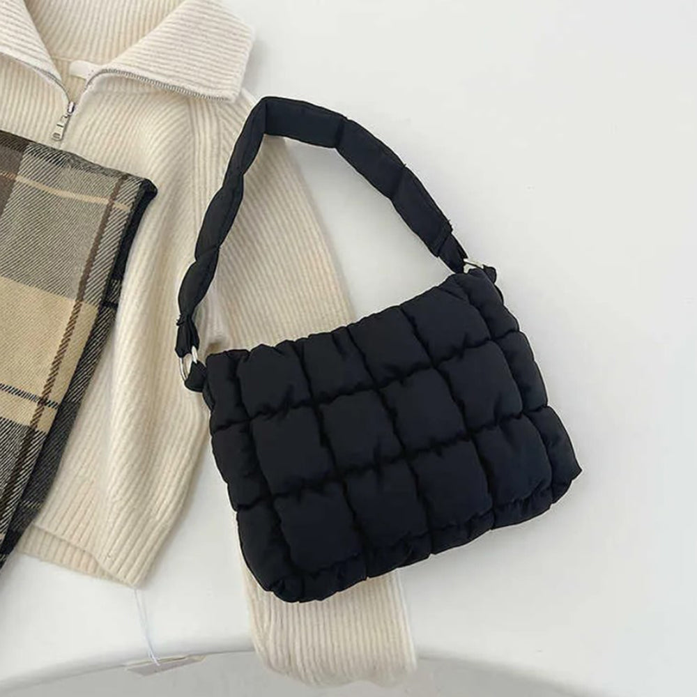 Madeline Love Black Quilted Padded Shoulder Bag - Bags & Wallets