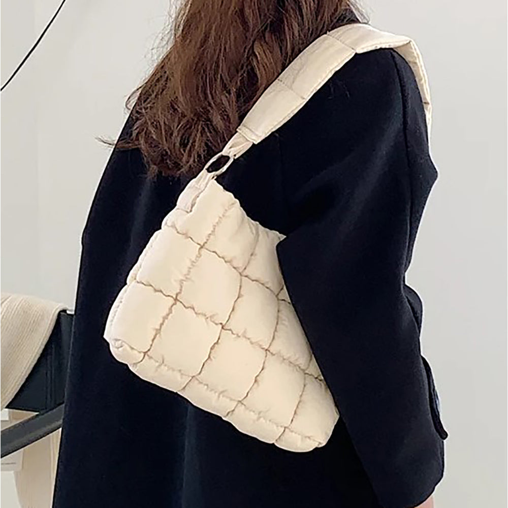 Madeline Love White Quilted Padded Shoulder Bag - Bags & Wallets