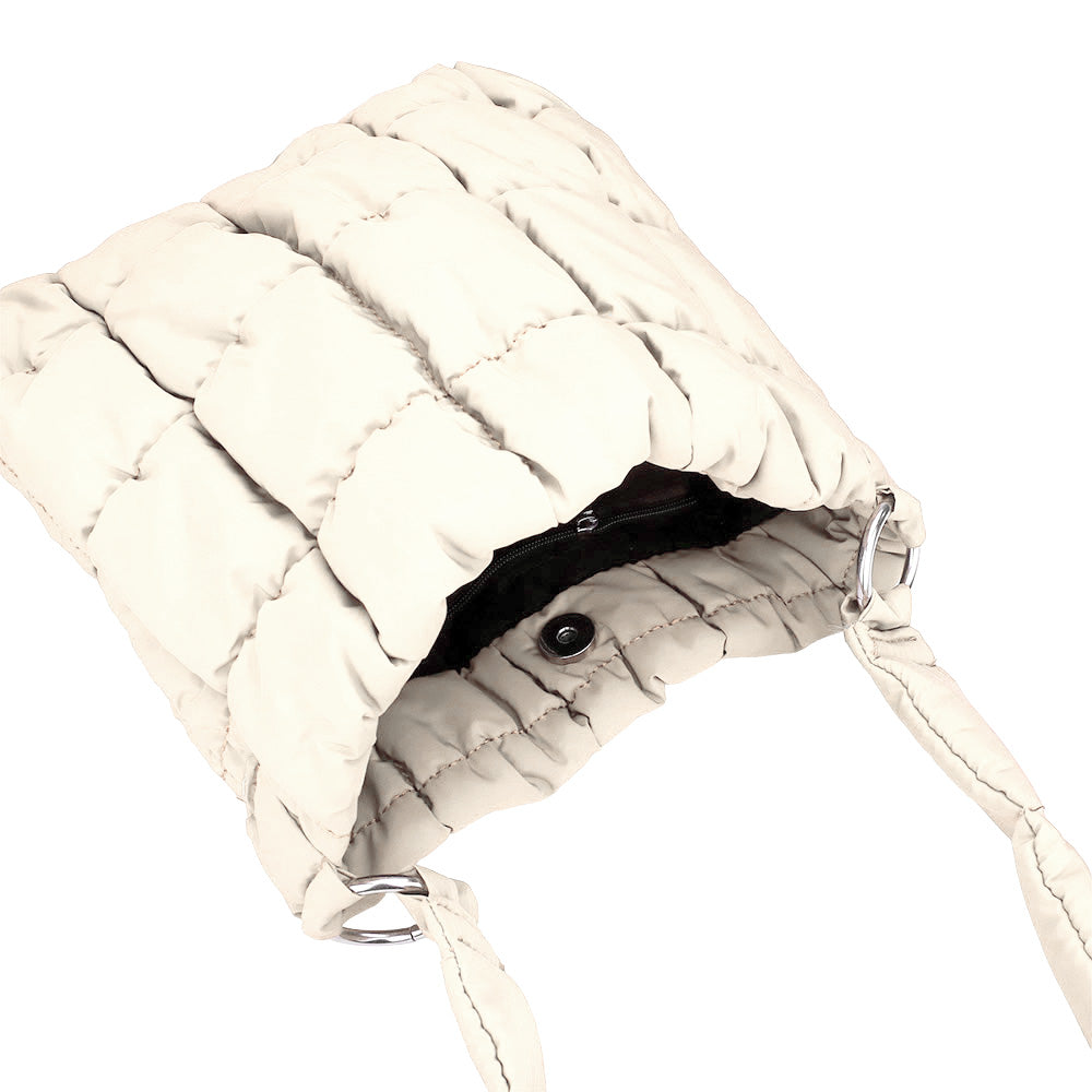 Madeline Love White Quilted Padded Shoulder Bag - Bags & Wallets - desc