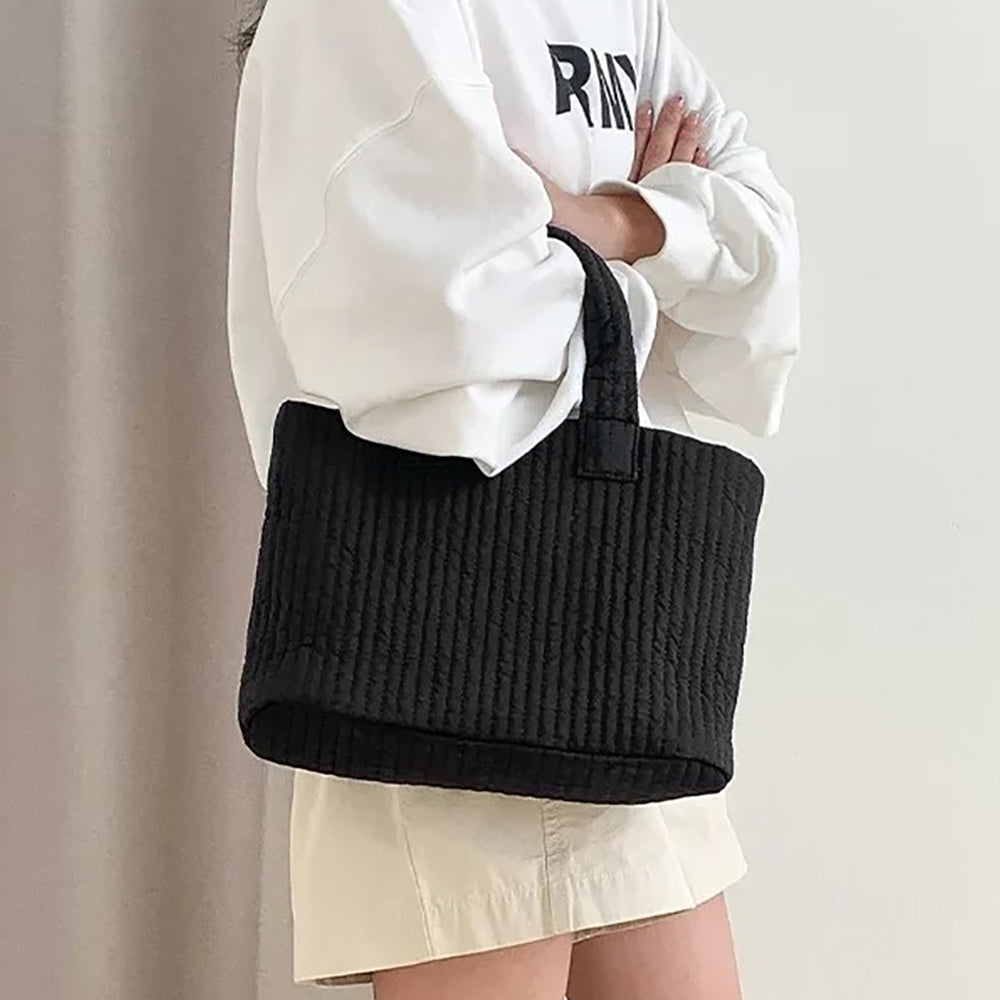 Madeline Love Black Quilted Padded Tote Bag - Bags & Wallets
