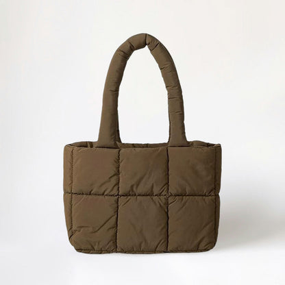 Madeline Love Brown Quilted Padded Shoulder Bag / Tote Bag - Bags & Wallets
