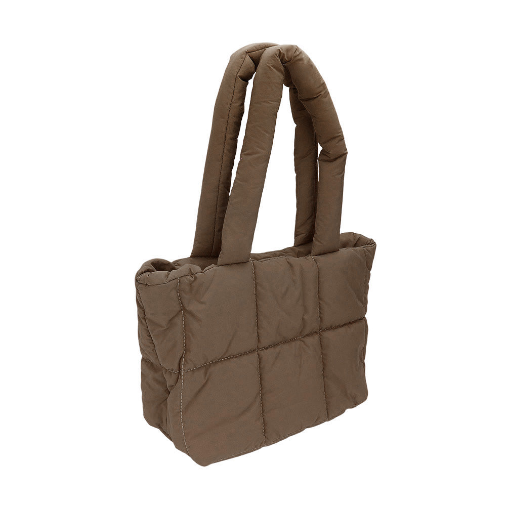 Madeline Love Brown Quilted Padded Shoulder Bag / Tote Bag - Bags & Wallets - extra