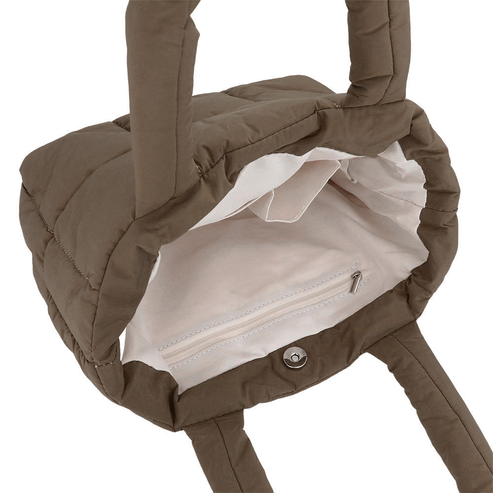 Madeline Love Brown Quilted Padded Shoulder Bag / Tote Bag - Bags & Wallets - extra