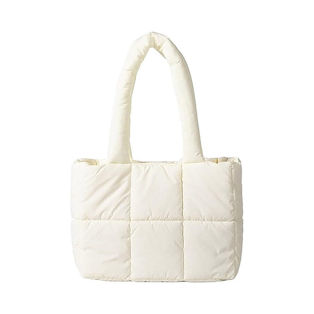 Madeline Love White Quilted Padded Shoulder Bag / Tote Bag - Bags & Wallets - desc