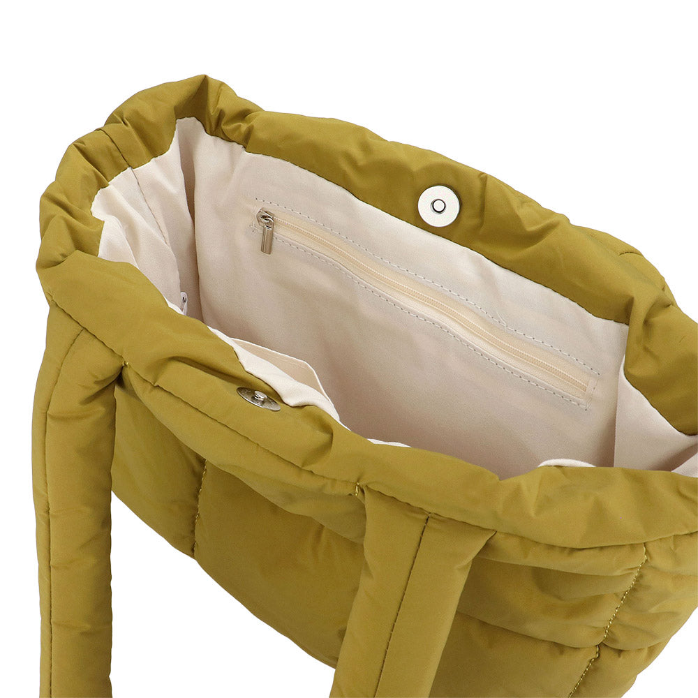 Madeline Love Yellow Quilted Padded Shoulder Bag / Tote Bag - Bags & Wallets - extra