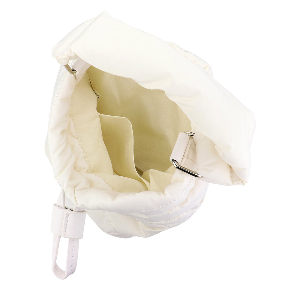 Madeline Love White Quilted Padded Crossbody Bucket Bag - Bags & Wallets - extra
