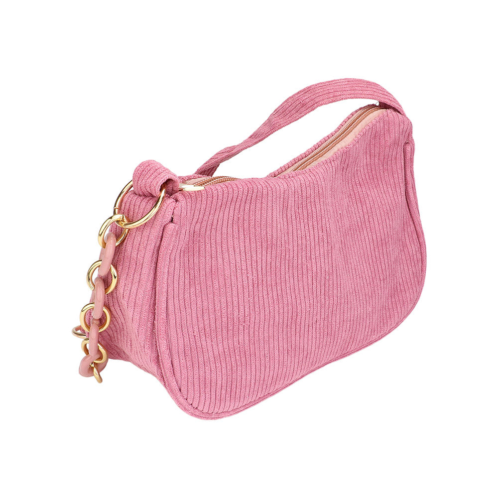 Madeline Love Pink Corduroy Shoulder Bag - Bags & Wallets - desc