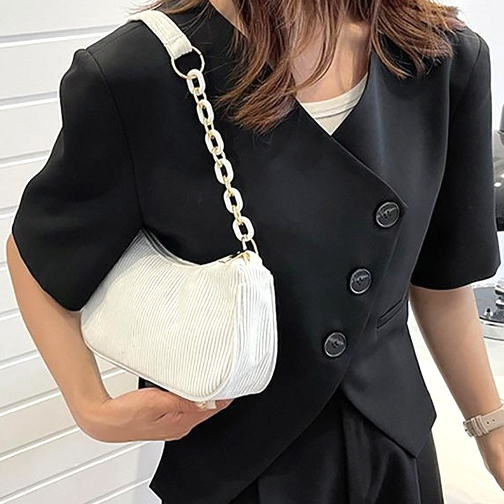 Madeline Love White Corduroy Shoulder Bag - Bags & Wallets