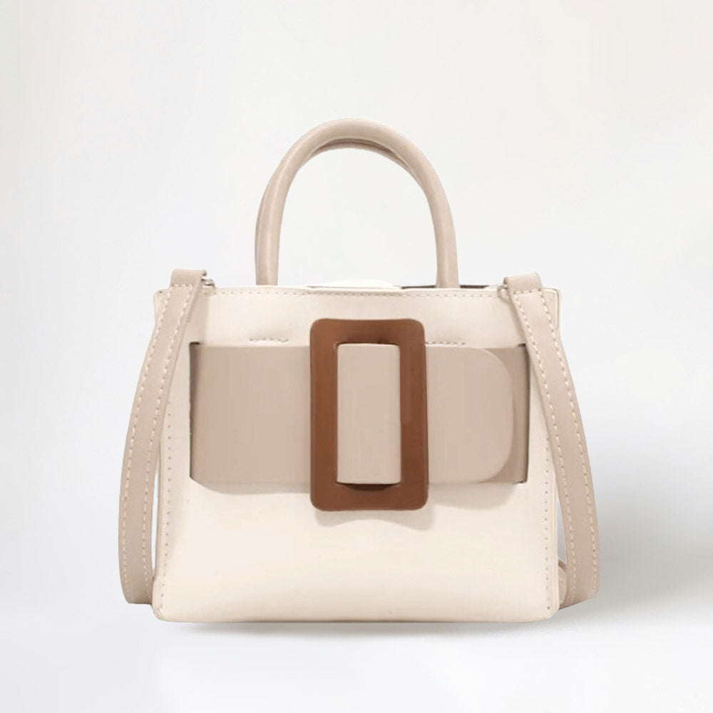 Madeline Love Ivory Faux Leather Belt Buckle Accented Mini Crossbody Bag - Bags & Wallets