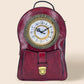 Madeline Love Red Faux Leather Vintage Clock Face Crossbody Backpack Bag - Bags & Wallets