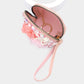 Madeline Love White Pearl Stone Embellished Triple Flower Mini Pouch Wristlet Bag - Beauty & Cosmetics - desc