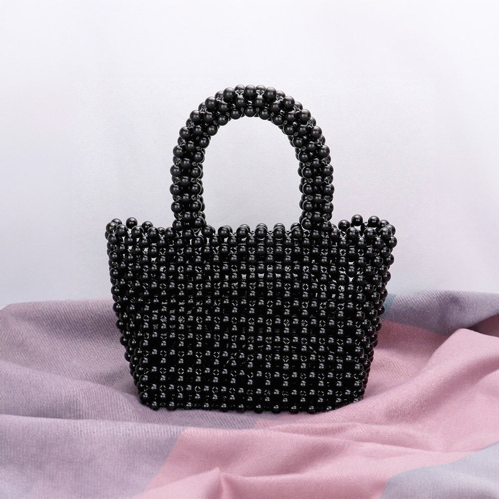 Madeline Love Black Mini Pearl Tote Bag - Bags & Wallets