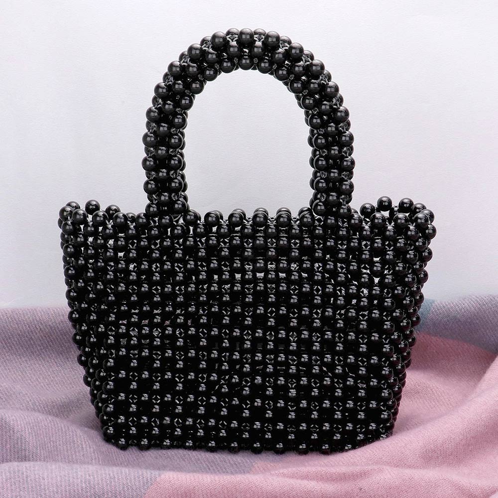 Madeline Love Black Mini Pearl Tote Bag - Bags & Wallets - desc