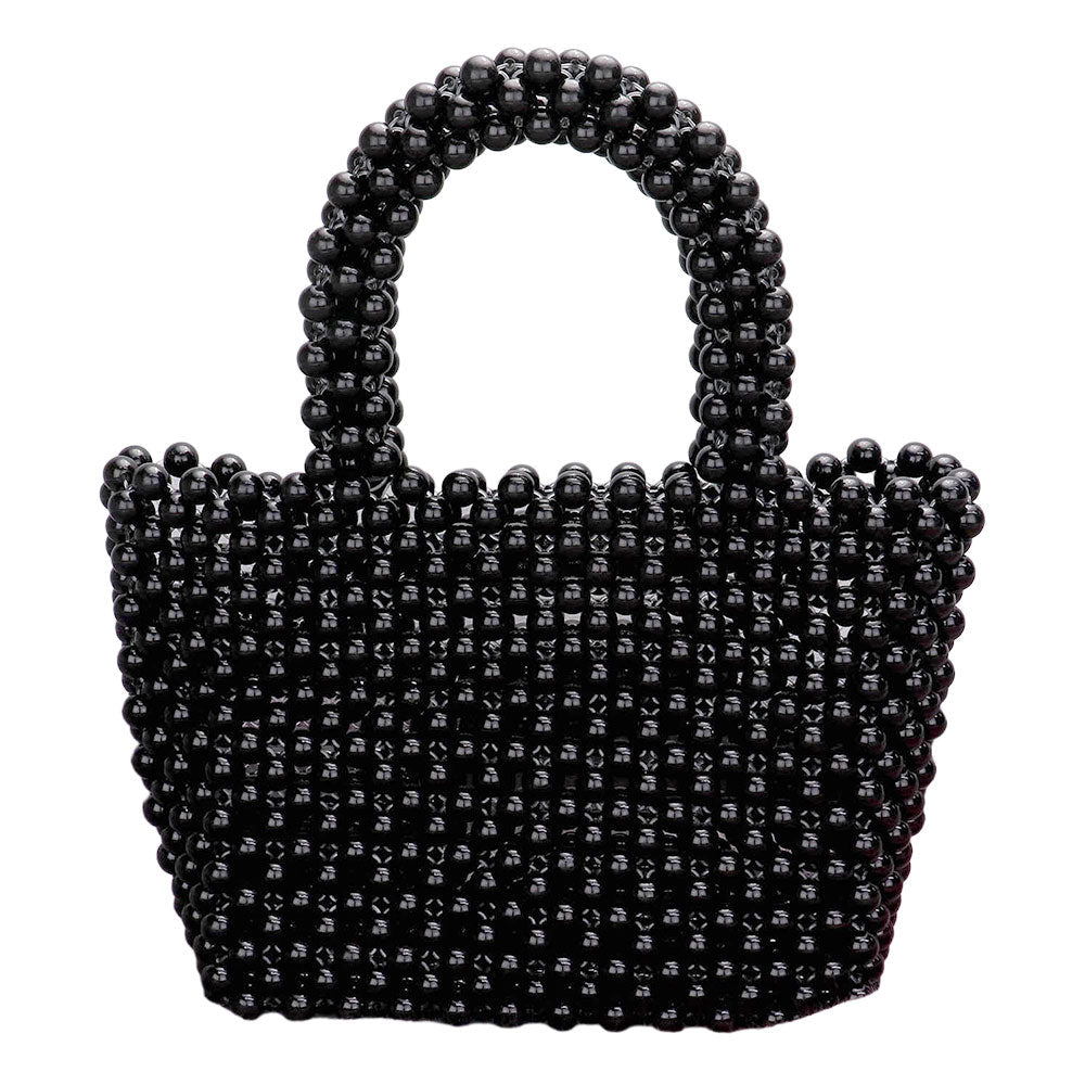 Madeline Love Black Mini Pearl Tote Bag - Bags & Wallets - extra