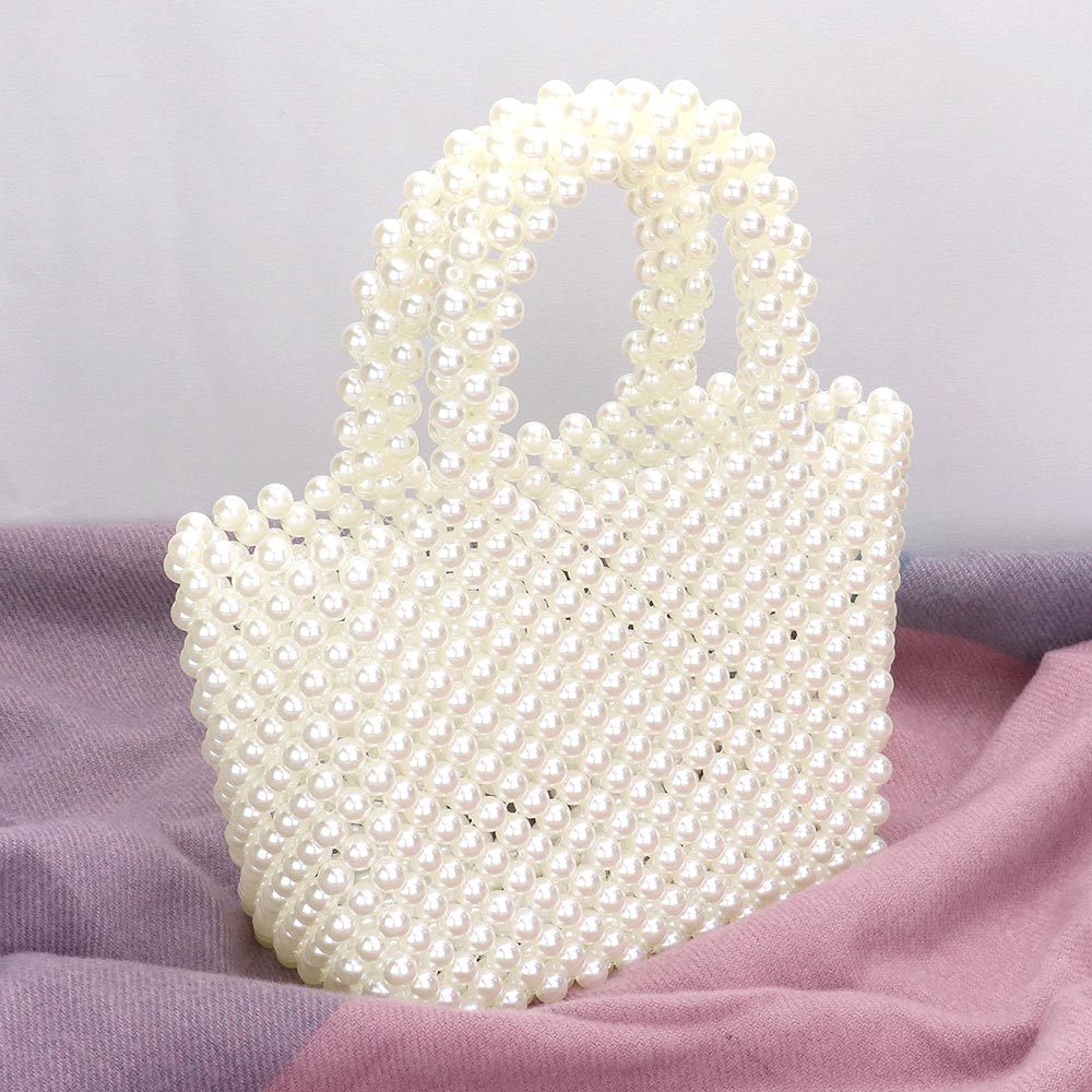 Madeline Love Black Mini Pearl Tote Bag - Bags & Wallets - extra