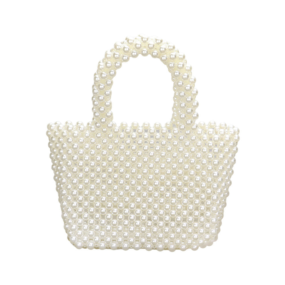 Madeline Love Cream Mini Pearl Tote Bag - Bags & Wallets - desc
