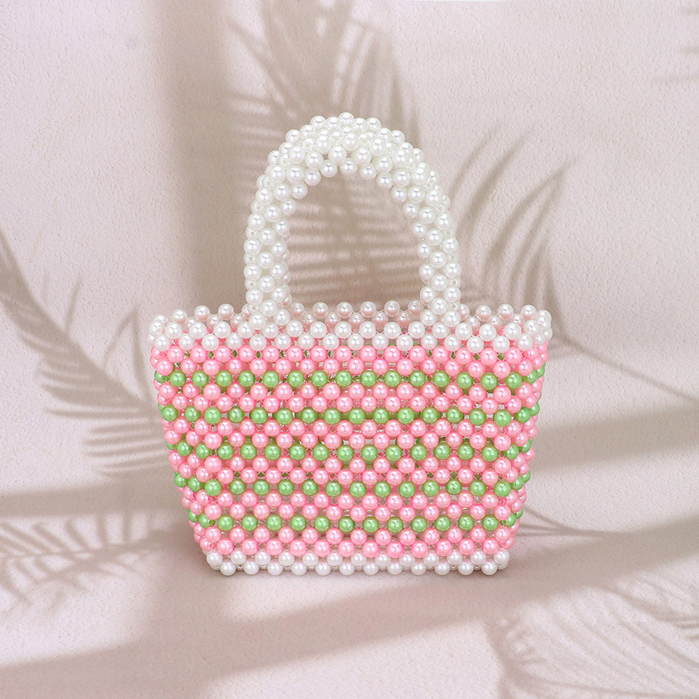 Madeline Love Pink&Green, White Pearl Tote Bag - Bags & Wallets