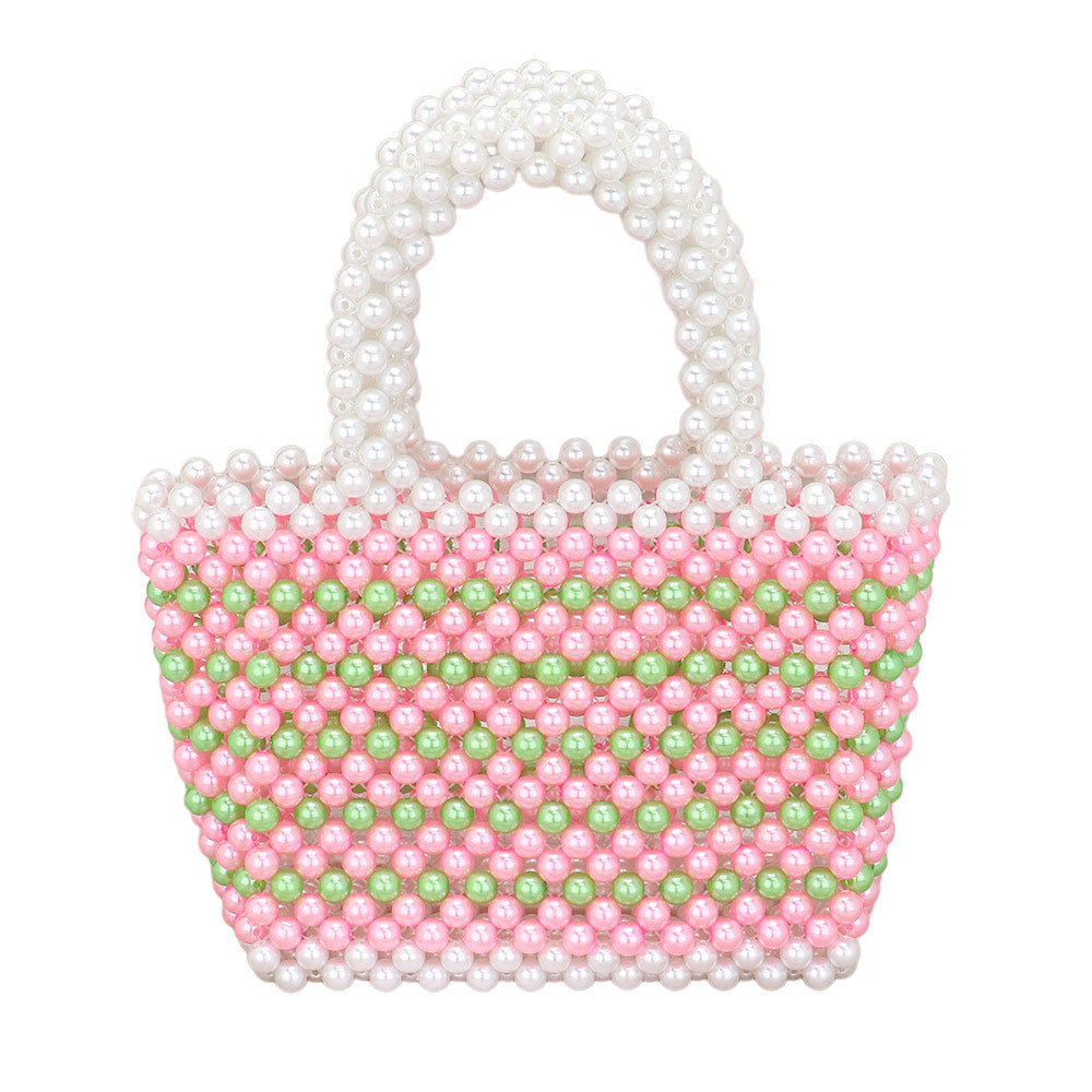 Madeline Love Pink&Green, White Pearl Tote Bag - Bags & Wallets - extra
