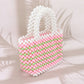 Madeline Love Royal Blue, White Mini Pearl Tote Bag - Bags & Wallets - extra