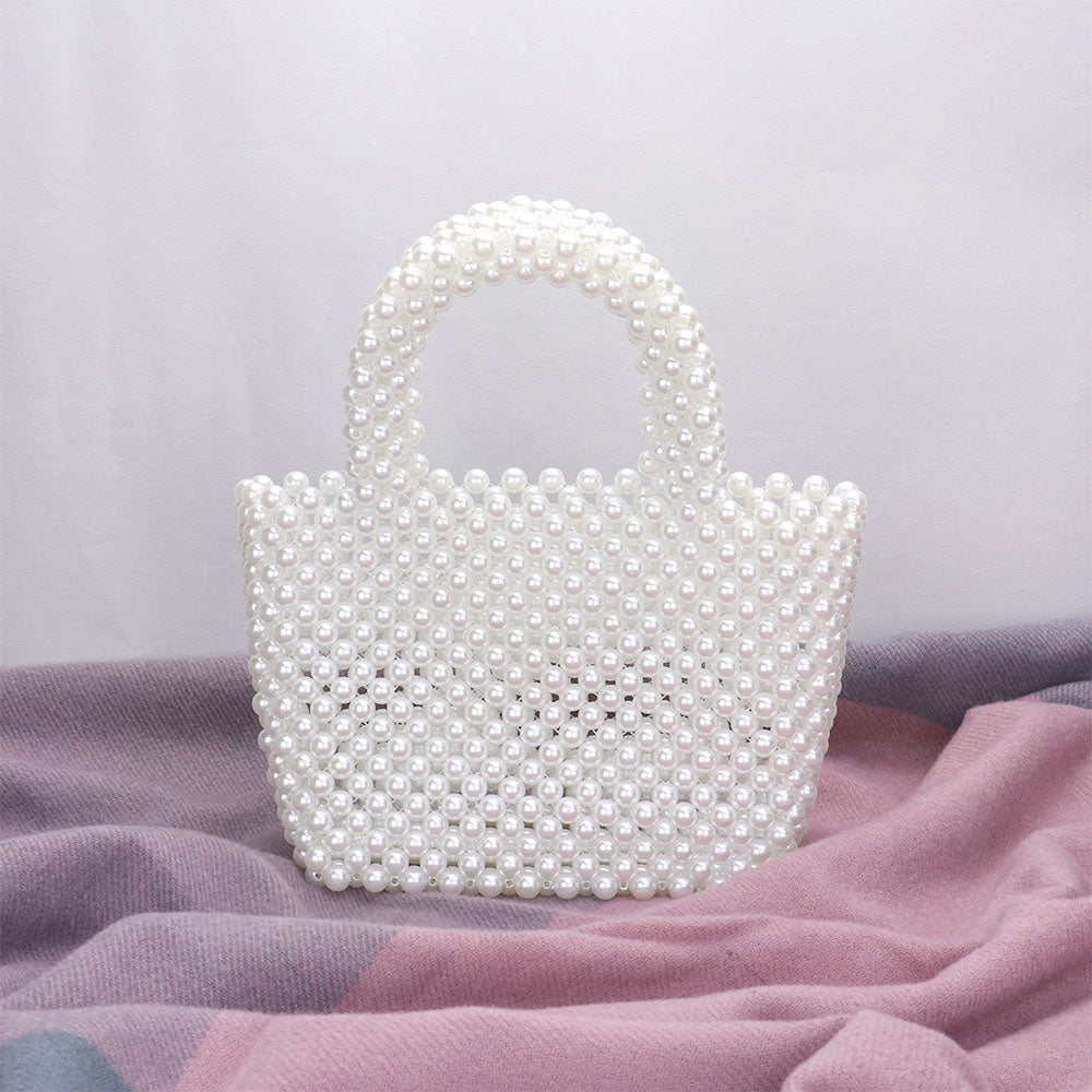 Madeline Love White Mini Pearl Tote Bag - Bags & Wallets