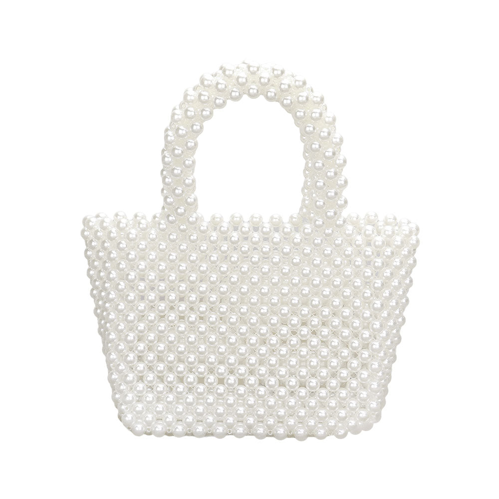 Madeline Love White Mini Pearl Tote Bag - Bags & Wallets - desc