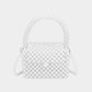 Madeline Love White Pearl Beaded Mini Top Handle Handbag / Crossbody Bag - Bags & Wallets
