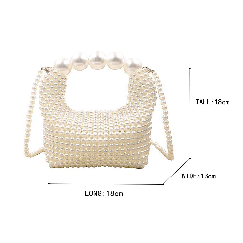 Madeline Love Cream Pearl Beaded Handbag / Crossbody Bag - Bags & Wallets - extra