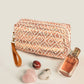 Madeline Love Brown Aztec Patterned Wristlet Pouch Bag - Beauty & Cosmetics