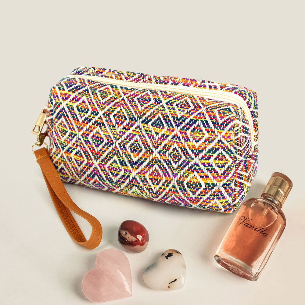Madeline Love Multi Aztec Patterned Wristlet Pouch Bag - Beauty & Cosmetics