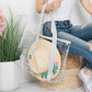 Madeline Love Light Blue Hat Carrying Transparent Aztec Pattern Strap Tote Bag - Bags & Wallets - extra
