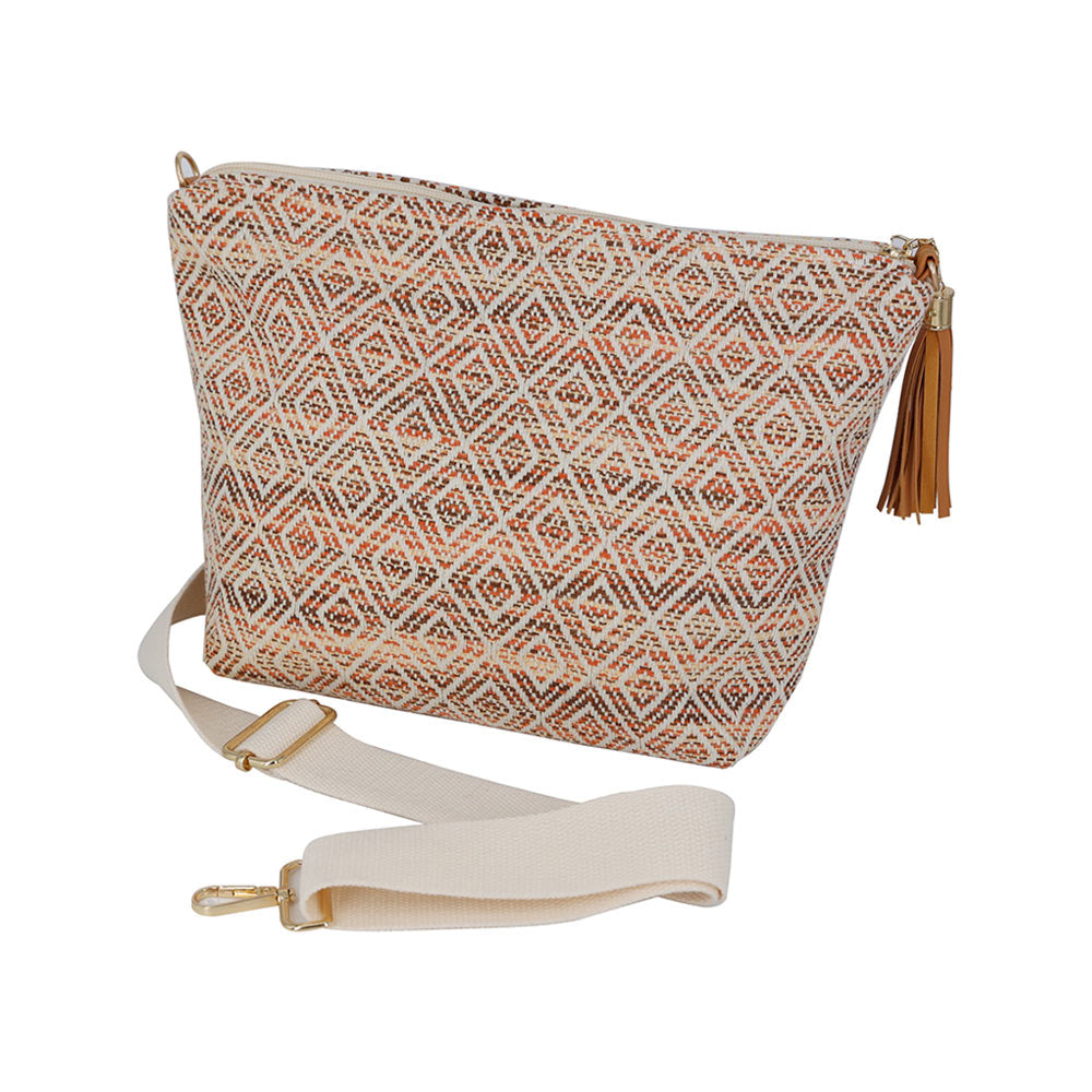 Madeline Love Brown Aztec Patterned Tassel Crossbody Bag - Bags & Wallets - extra