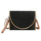 Madeline Love Black Frayed Trip Two Tone Straw Clutch / Crossbody Bag - Bags & Wallets - desc