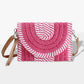Madeline Love Pink Mixed Striped Straw Clutch / Crossbody Bag - Bags & Wallets