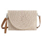 Madeline Love Pink Color Striped Two Tone Straw Clutch / Crossbody Bag - Bags & Wallets - desc