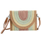 Madeline Love Dust Pink Multi Colored Striped Straw Clutch / Crossbody Bag - Bags & Wallets - desc