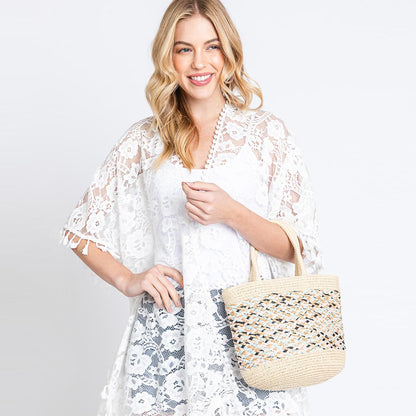 Madeline Love Pink Mixed Color Straw Bag - Bags & Wallets