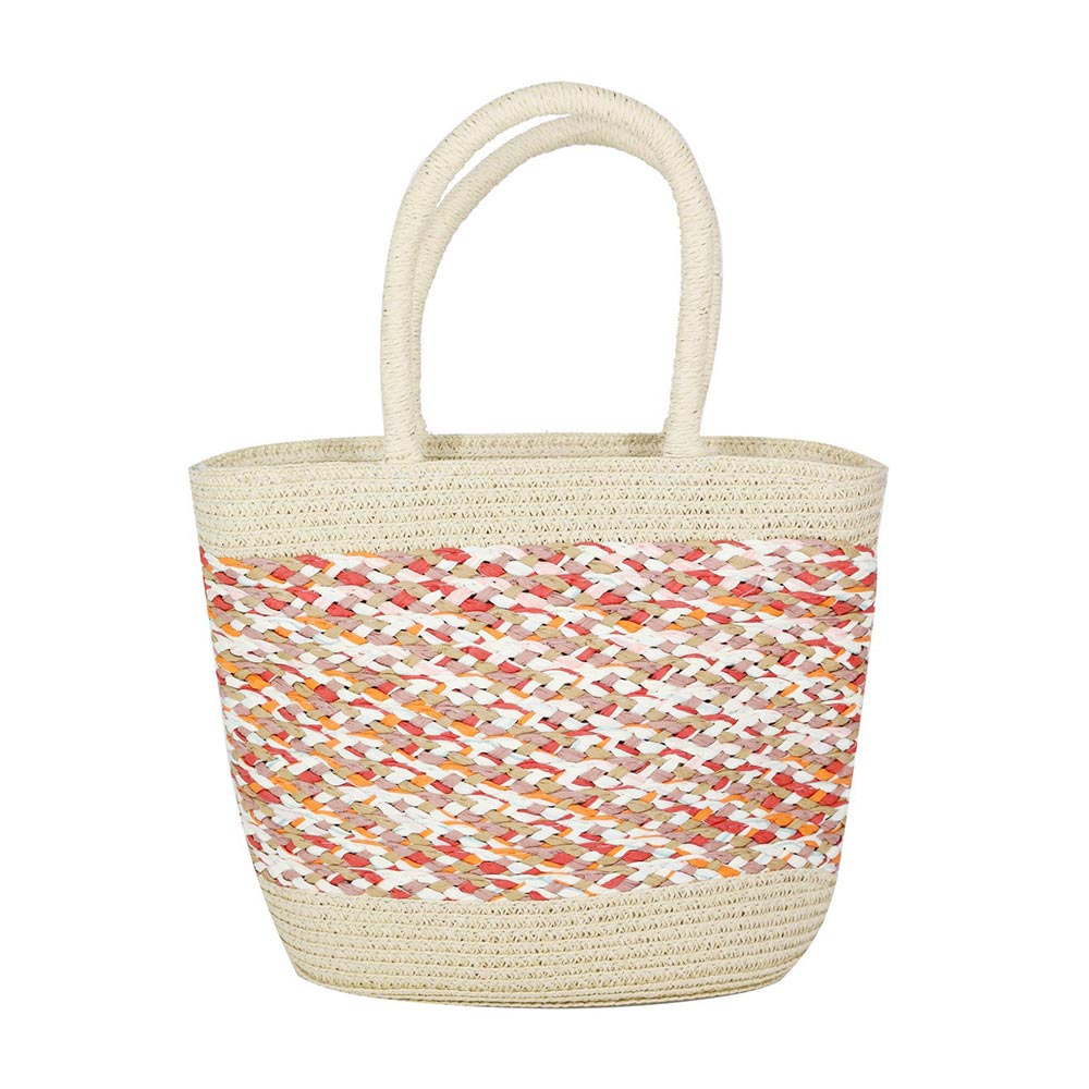 Madeline Love Red Mixed Color Straw Bag - Bags & Wallets - extra