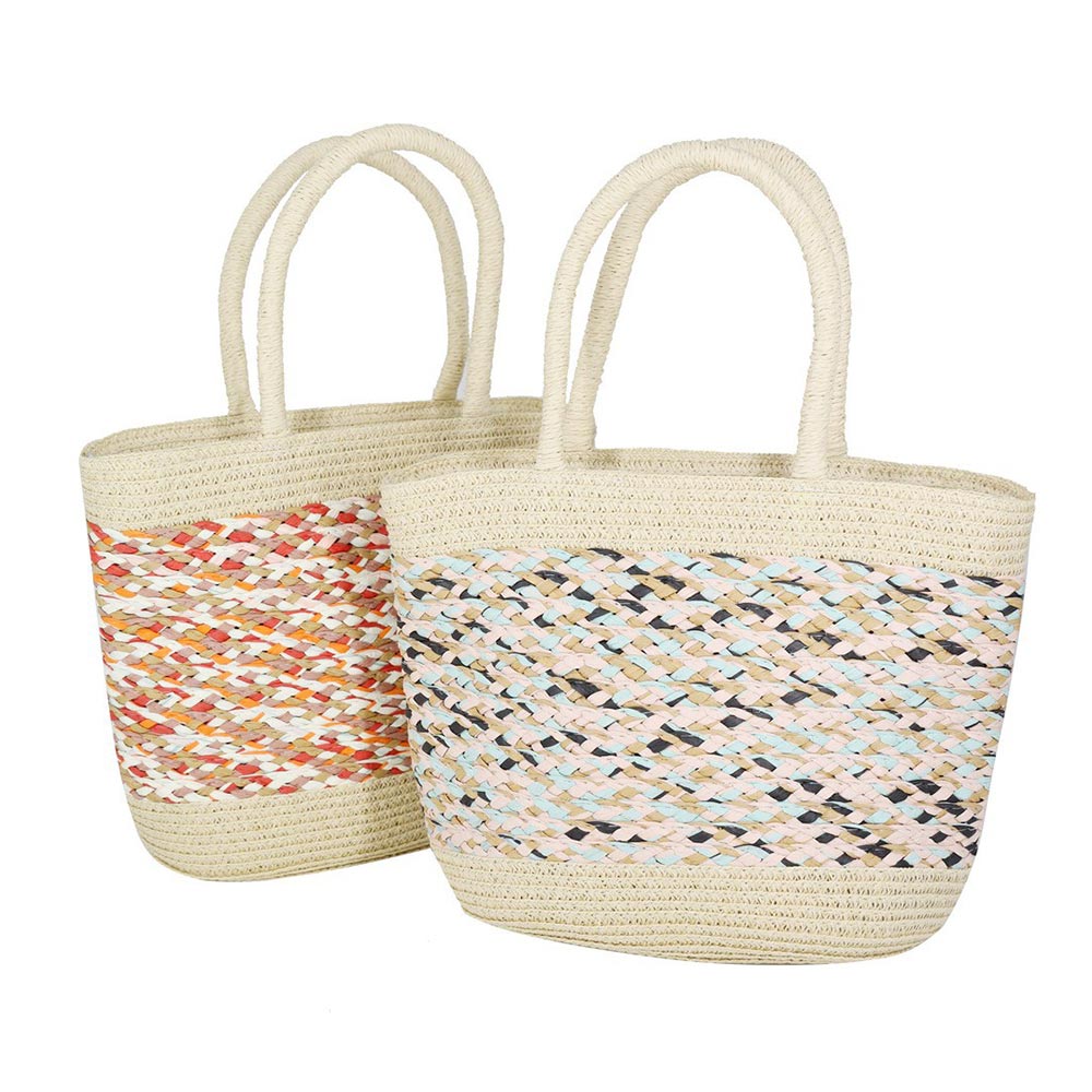 Madeline Love Red Mixed Color Straw Bag - Bags & Wallets - extra
