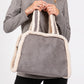 Madeline Love Gray Fleece Trimmed Solid Tote / Crossbody Bag With Adjustable Strap - Bags & Wallets - extra