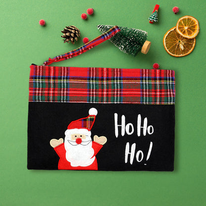 Madeline Love Black Ho Ho Ho Letter Santa Christmas Pouch Bag - Bags & Wallets