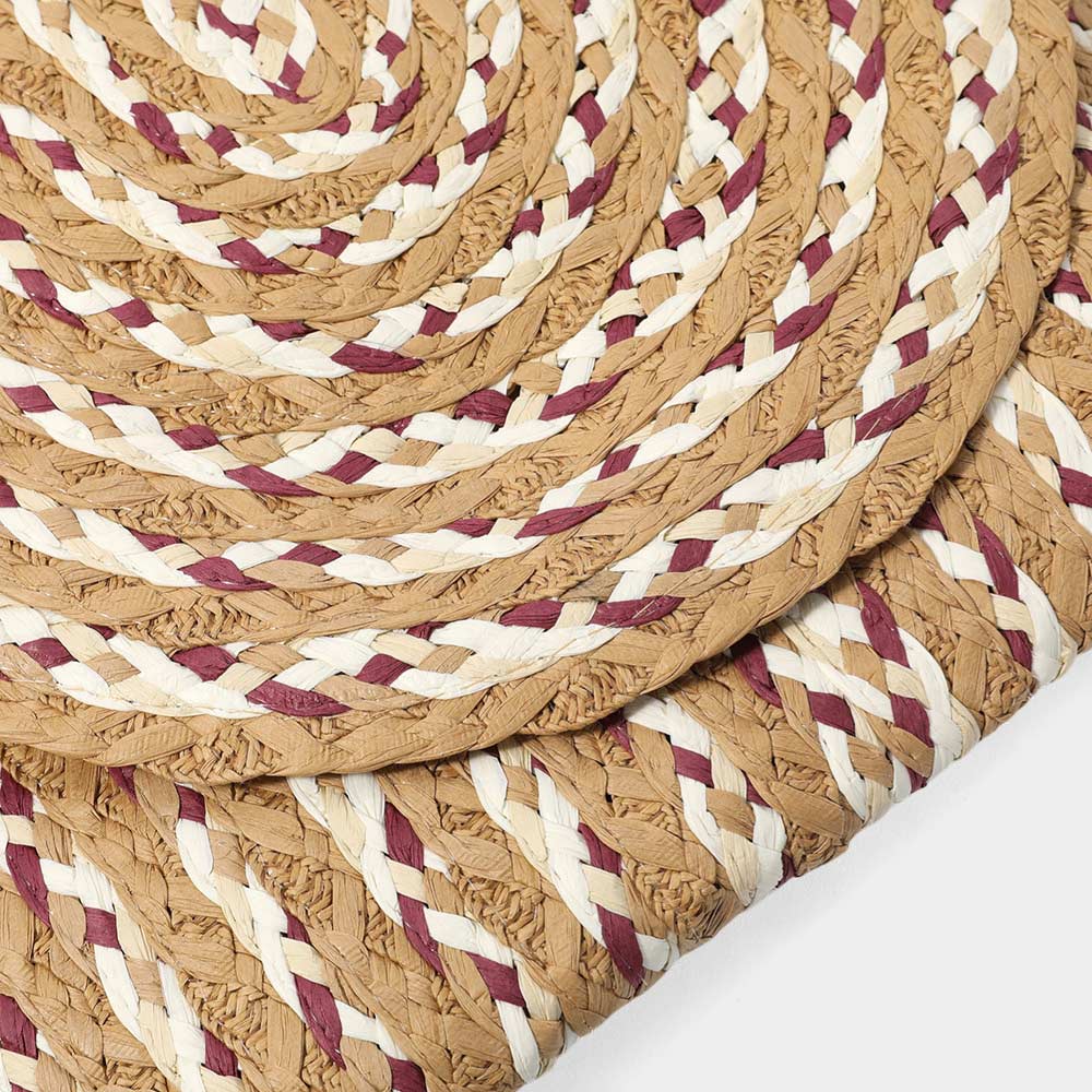 Madeline Love Beige Multi Color Straw Clutch / Crossbody Bag - Bags & Wallets - extra