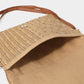 Madeline Love Olive Green Gold Threads Mixed Straw Clutch Bag / Crossbody Bag - Bags & Wallets - extra