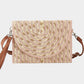Madeline Love Pink Gold Threads Mixed Straw Clutch Bag / Crossbody Bag - Bags & Wallets