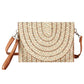Madeline Love Taupe Multi Color Straw Clutch Bag / Crossbody Bag - Bags & Wallets - desc