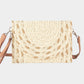 Madeline Love Beige Mixed Color Detail Straw Clutch / Crossbody Bag - Bags & Wallets