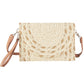 Madeline Love Beige Mixed Color Detail Straw Clutch / Crossbody Bag - Bags & Wallets - desc