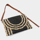 Madeline Love Beige Mixed Color Detail Straw Clutch / Crossbody Bag - Bags & Wallets - extra